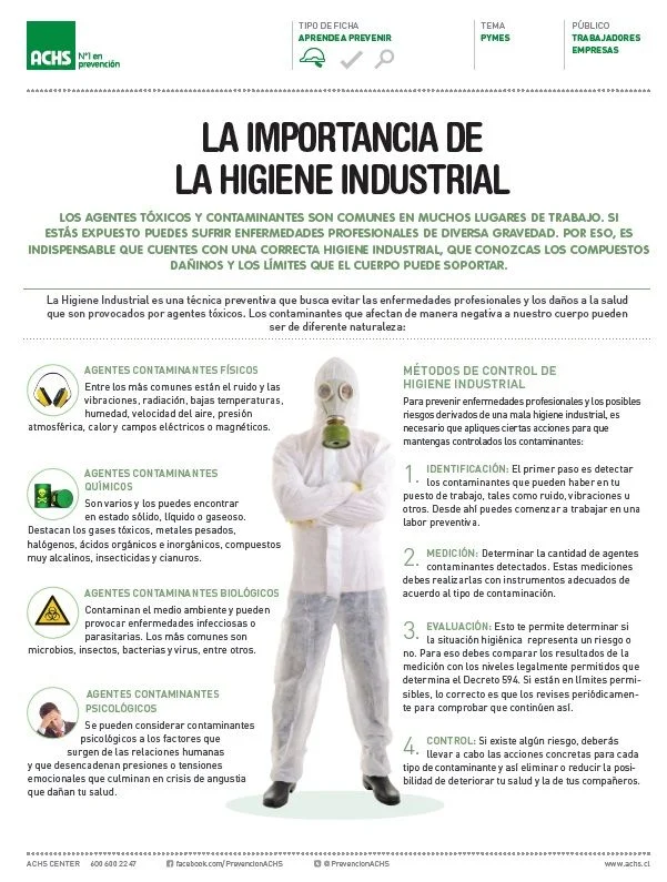 Importancia de la higiene industrial
