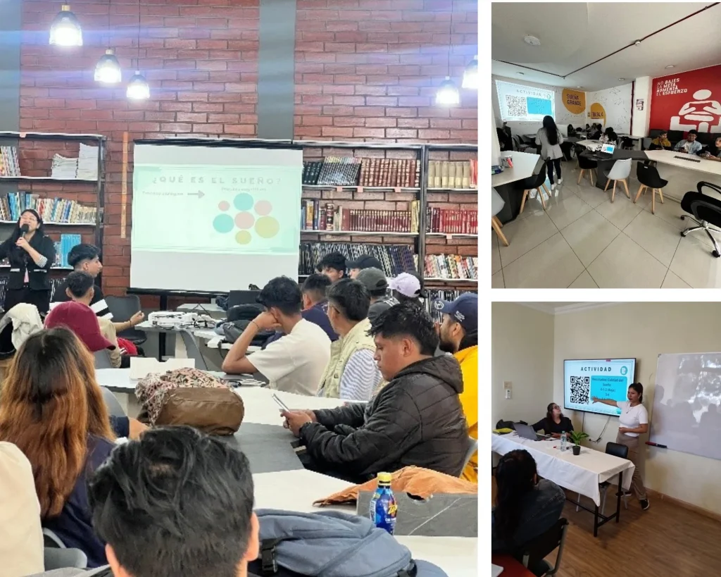 Estudiantes del ITSQMET participando en la campaña de higiene del sueño