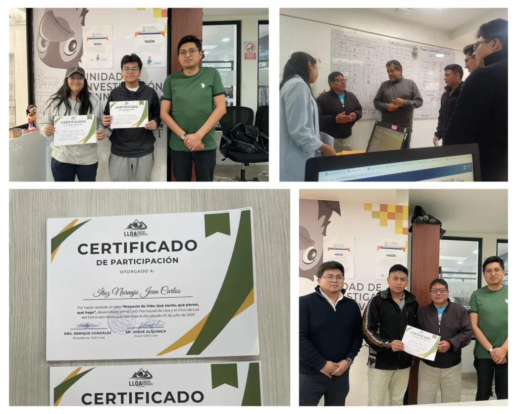 Taller “Proyecto de vida” impulsa el liderazgo juvenil en Lloa