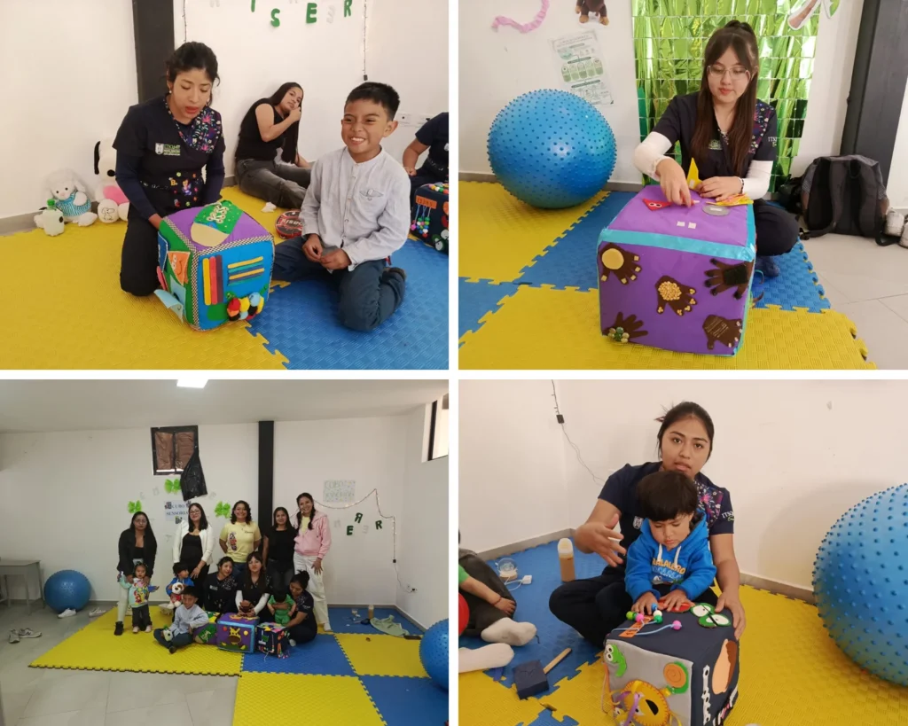 Cubo de estimulación sensorial para niños
